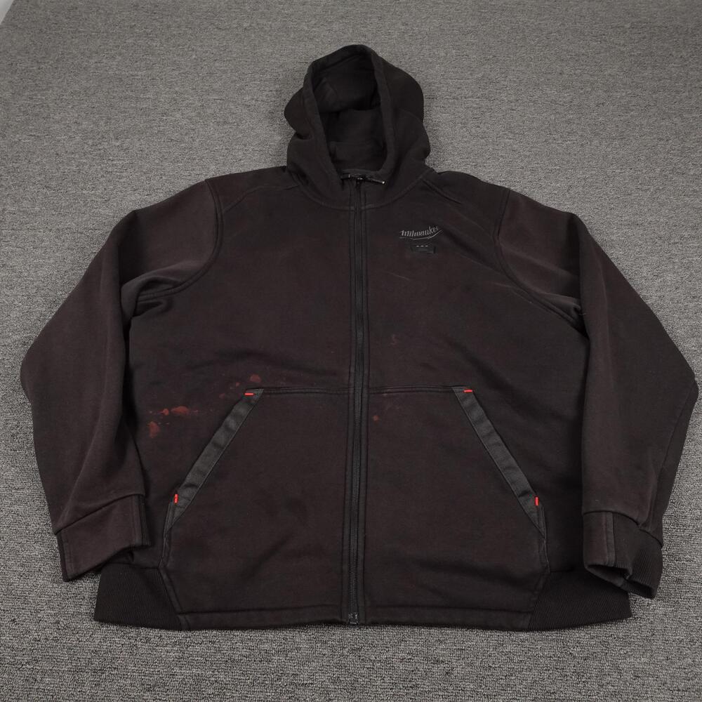 Milwaukee Hoodie Mens XL Black Heated Gear M12 Full Zip Fleece Workwear Jacket